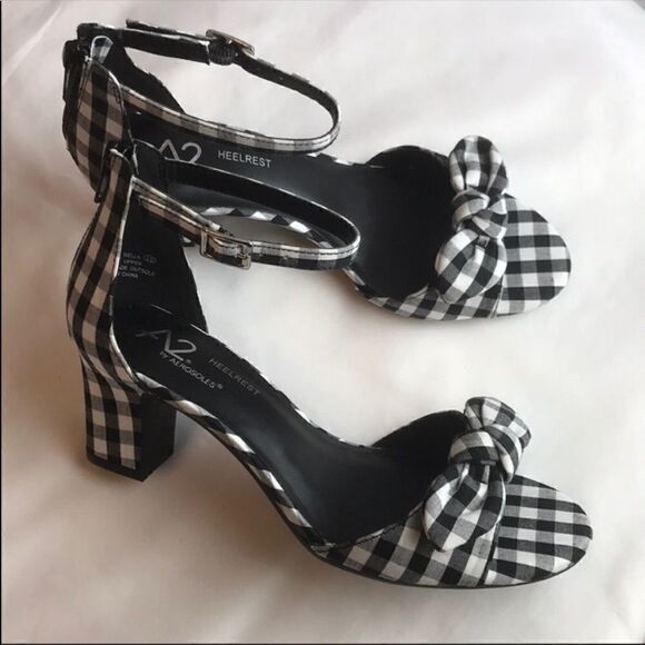 AEROSOLES BELLA BLACK AND WHITE SANDALS.  … - Picture 1 of 6